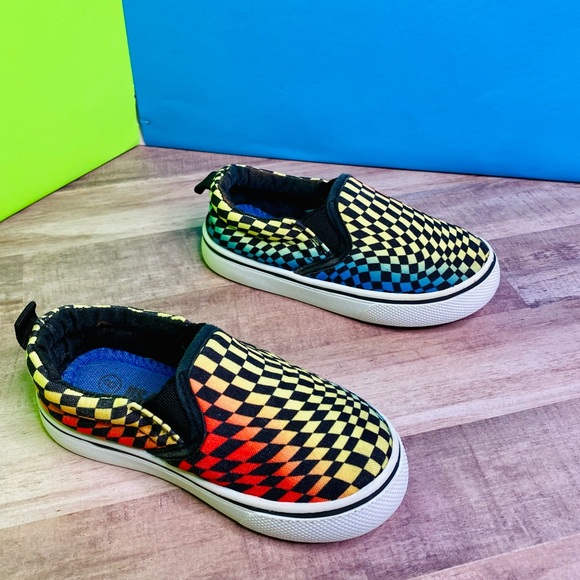 Slip On Rainbow 🌈 Checker Sneakers - Picture 6 of 11